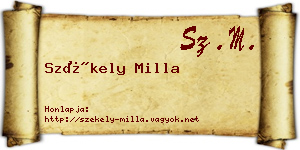 Székely Milla névjegykártya