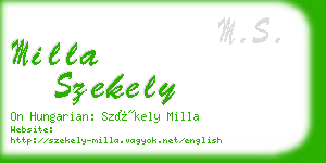 milla szekely business card